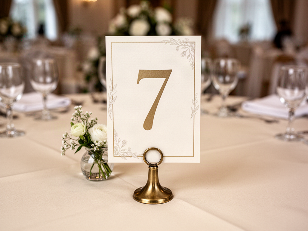 Elegant wedding table number display