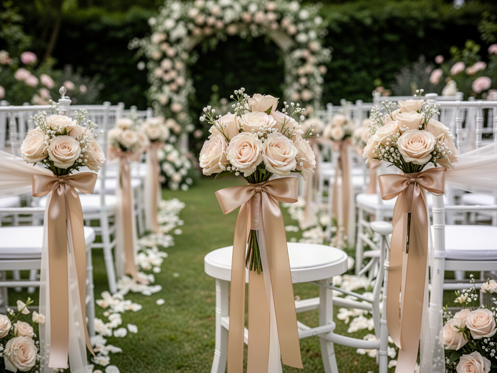 Floral wedding aisle markers