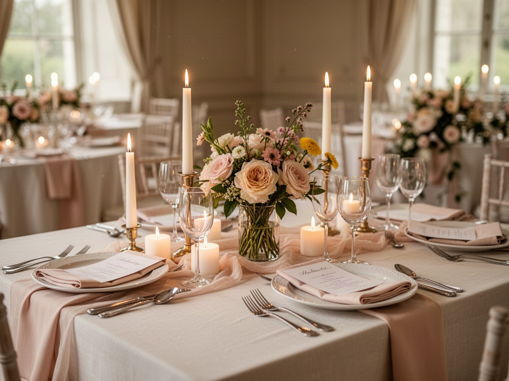 Elegant budget-friendly wedding reception table