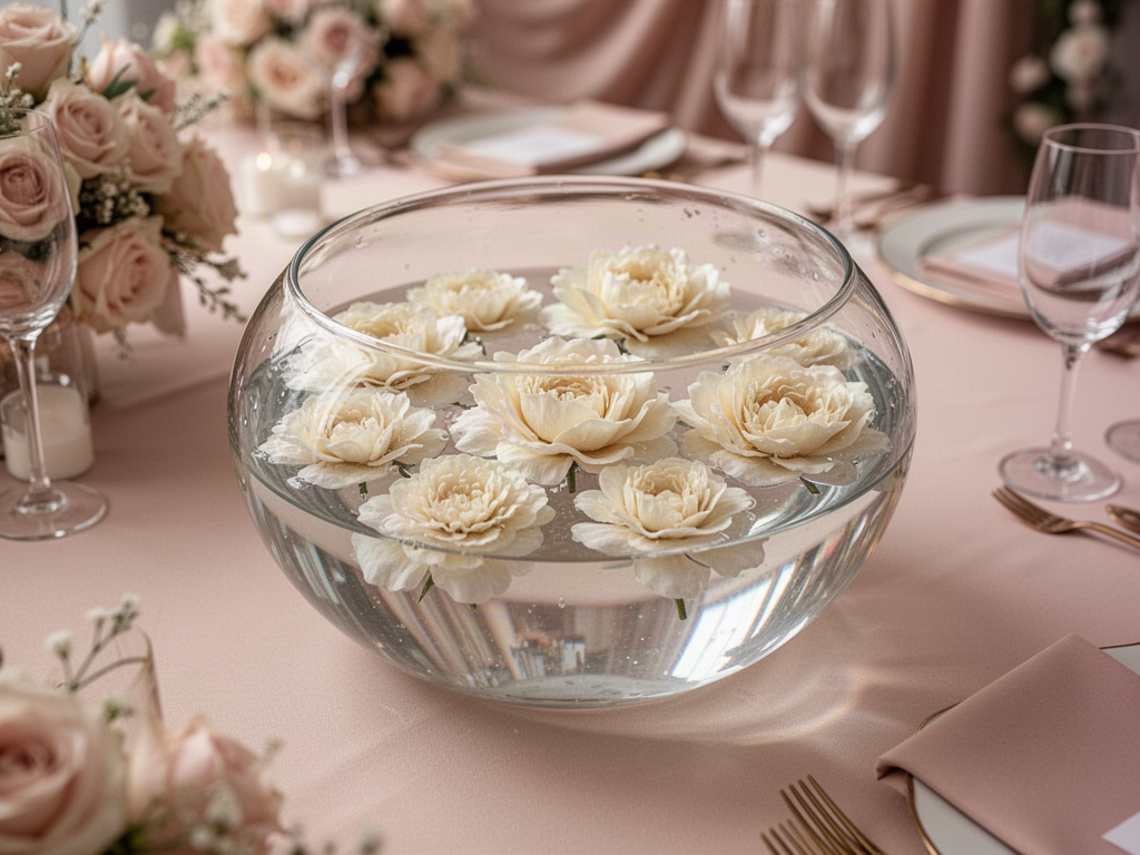 Floating flower bowl centerpiece